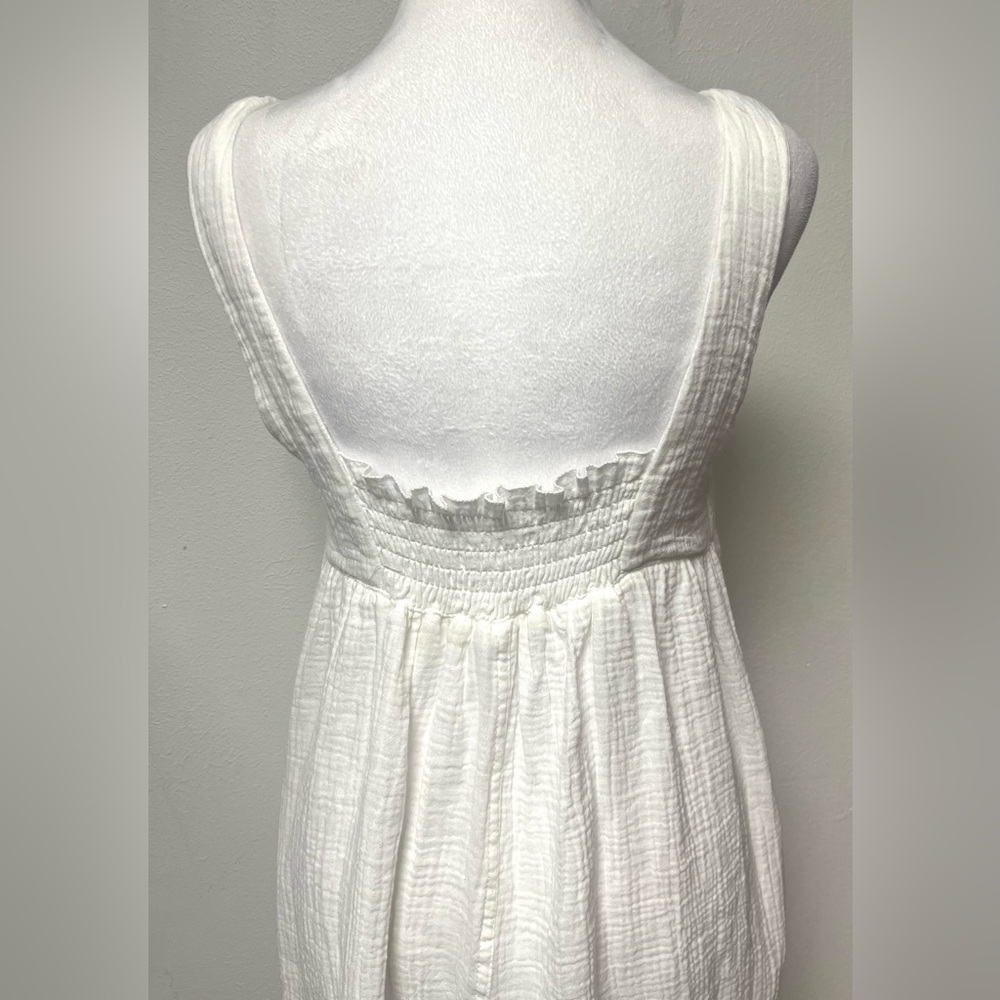 Stars Above 100% Cotton Midi Sleep Dress White Gauzy Fabric With Pockets 
Sz XS - Picture 6 of 8
